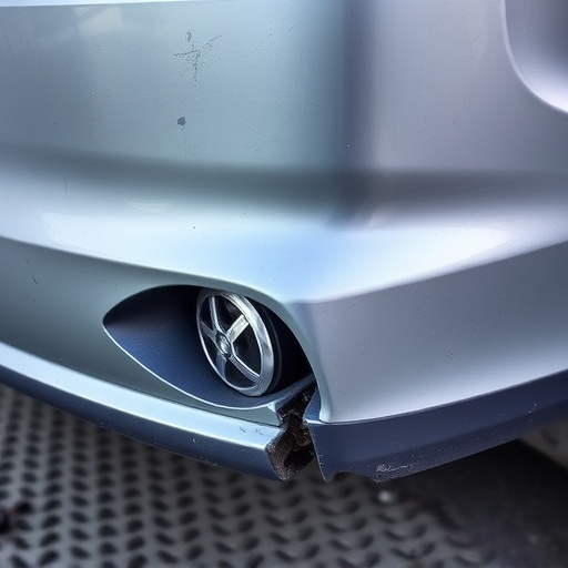 damaged car bumper