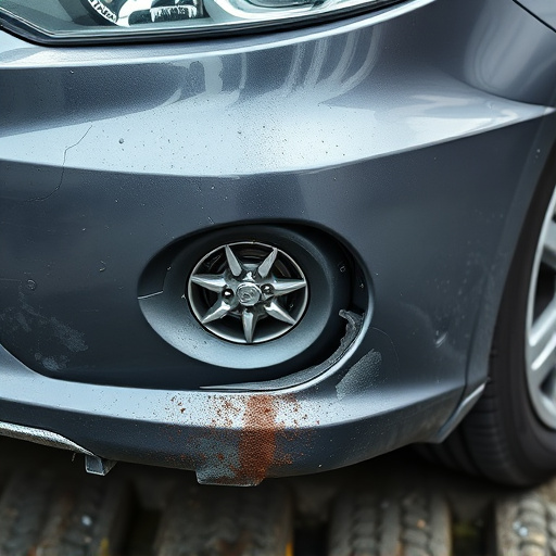 damaged car bumper