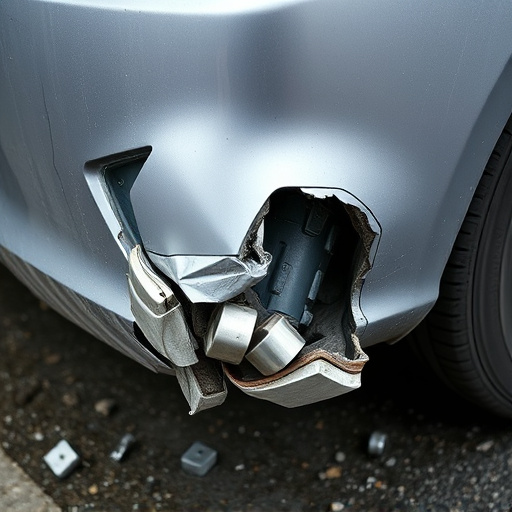 damaged car bumper
