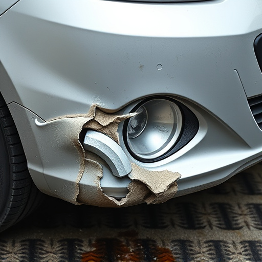 damaged car bumper