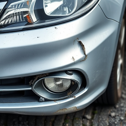 damaged car bumper