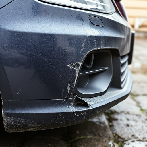 damaged car bumper