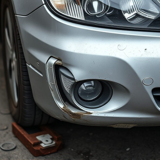 damaged car bumper