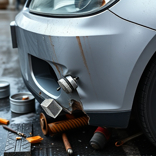 damaged car bumper