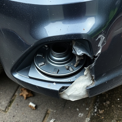 damaged car bumper