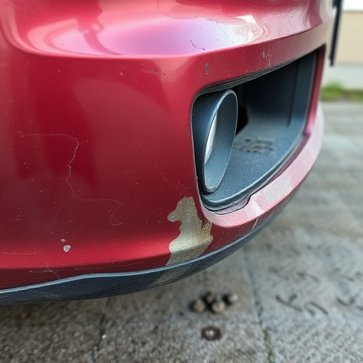 damaged car bumper