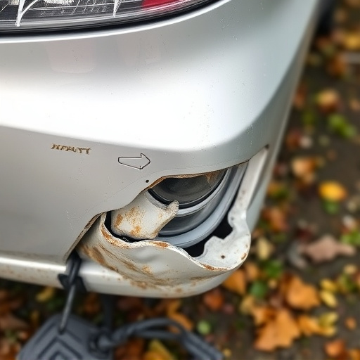 damaged car bumper