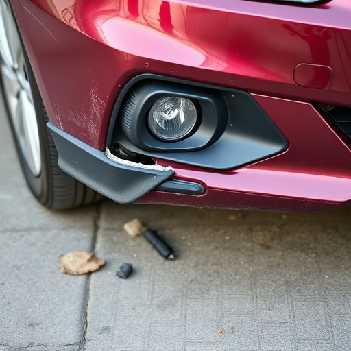 damaged car bumper
