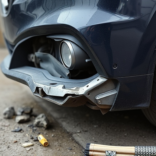 damaged car bumper