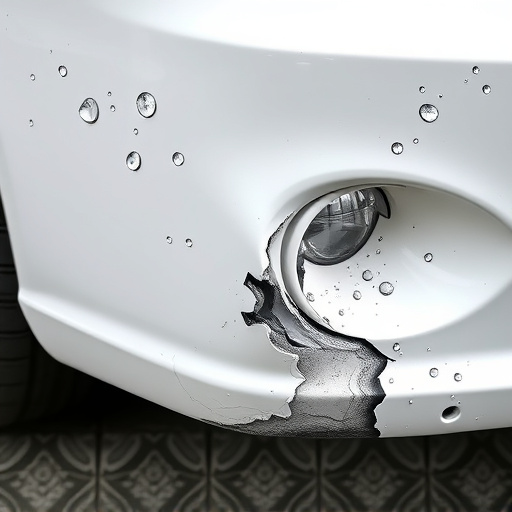 damaged car bumper