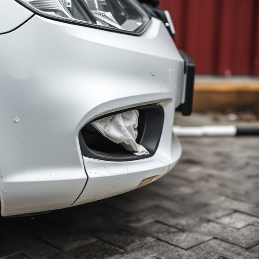 damaged car bumper