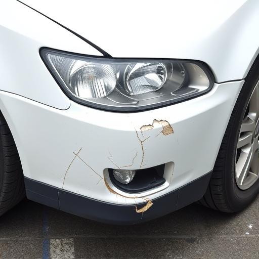 damaged car bumper