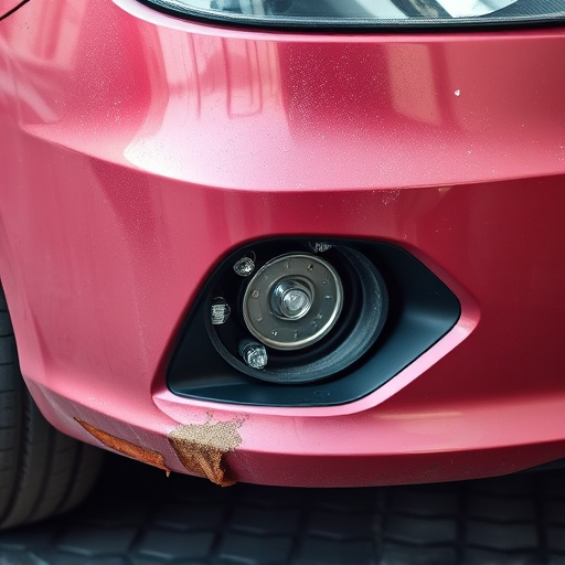 damaged car bumper