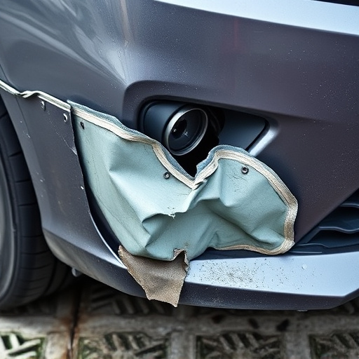 damaged car bumper