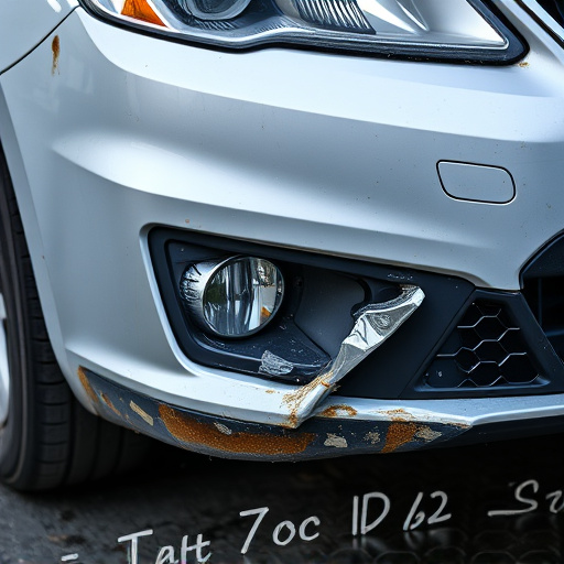 damaged car bumper