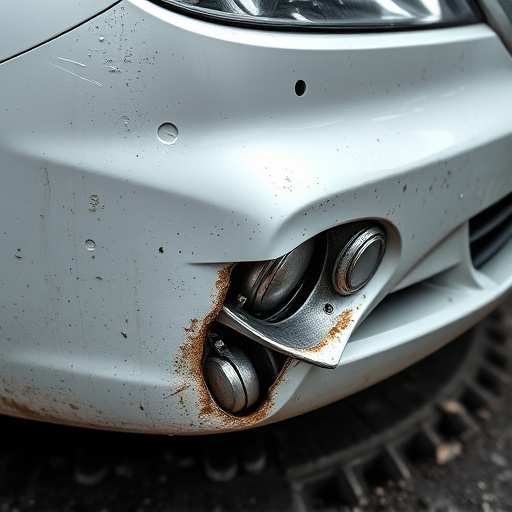 damaged car bumper