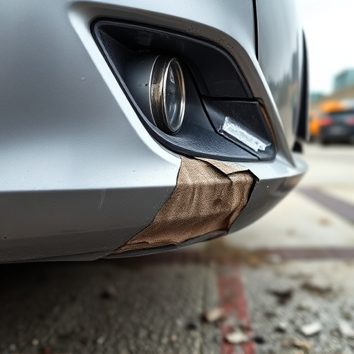 damaged car bumper