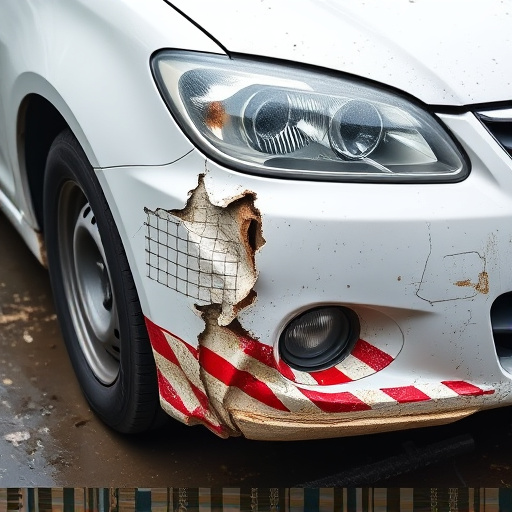 damaged car bumper