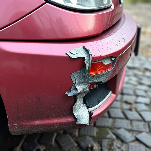 damaged car bumper
