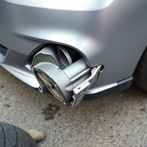 damaged car bumper