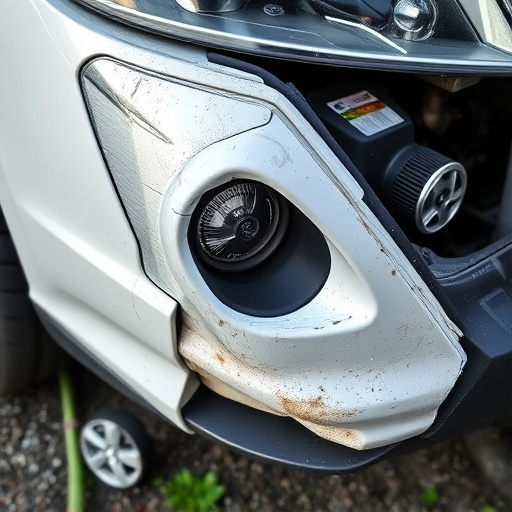 damaged car bumper