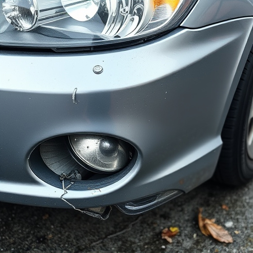damaged car bumper