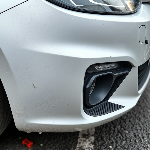damaged car bumper