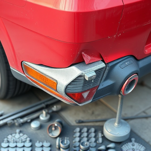 damaged car bumper
