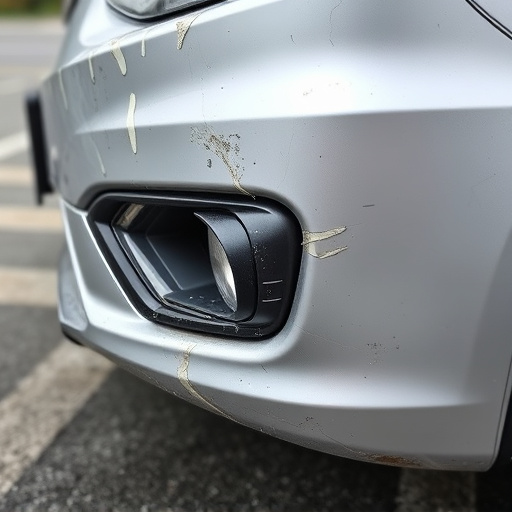 damaged car bumper