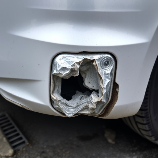 damaged car bumper