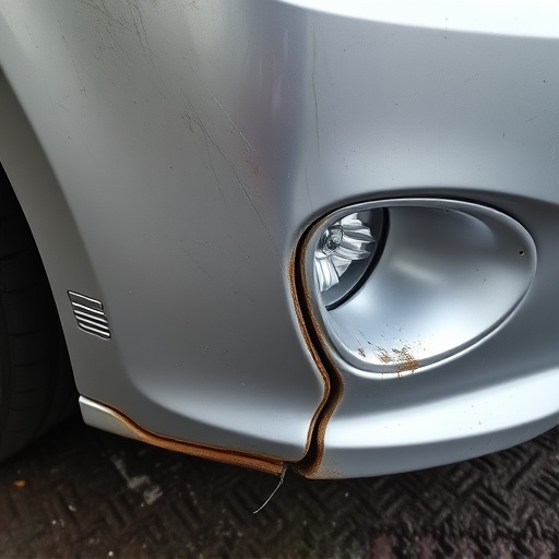 damaged car bumper