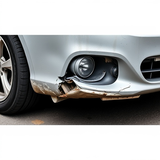 damaged car bumper