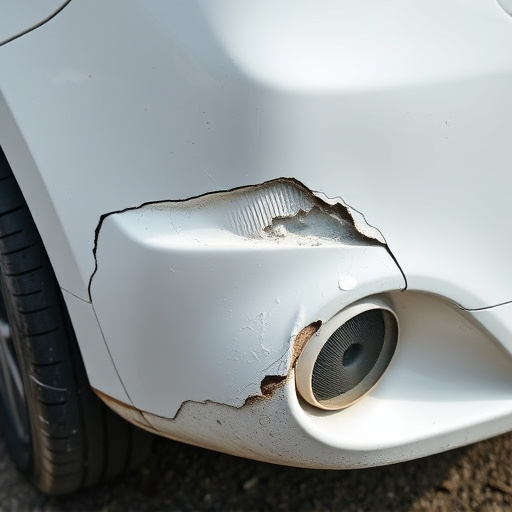 damaged car bumper