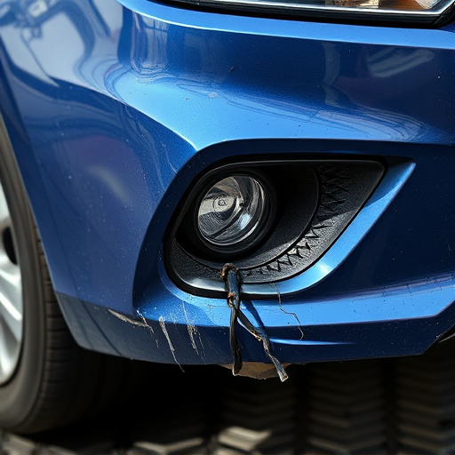 damaged car bumper