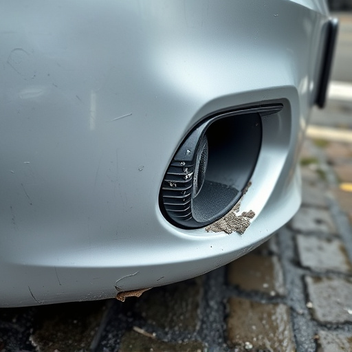 damaged car bumper