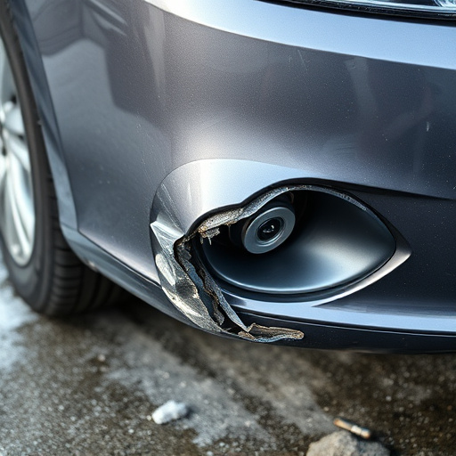 damaged car bumper
