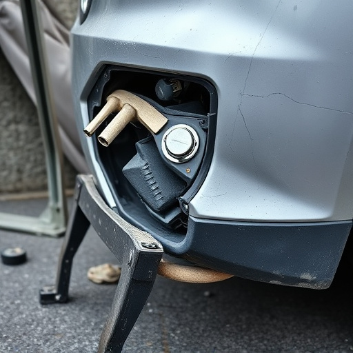 damaged car bumper