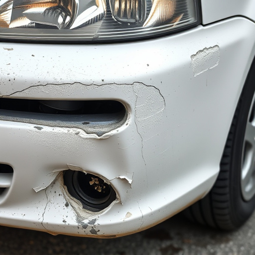 damaged car bumper