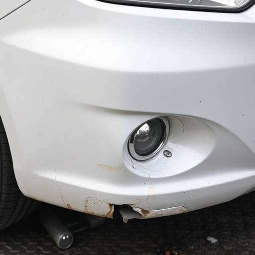 damaged car bumper