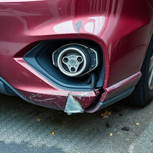 damaged car bumper