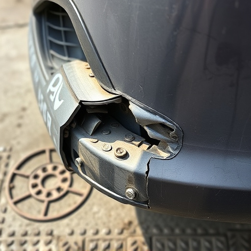damaged car bumper