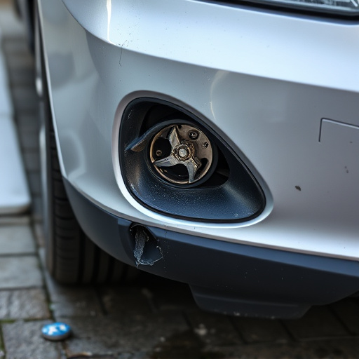 damaged car bumper