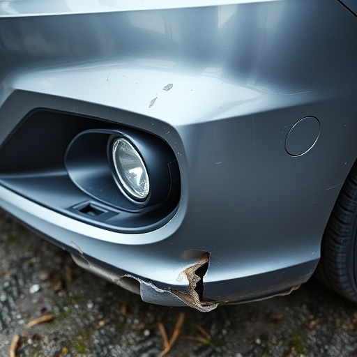 damaged car bumper