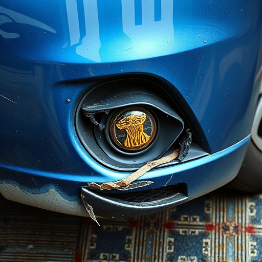 damaged car bumper