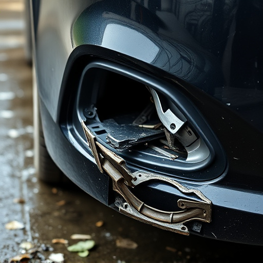 damaged car bumper