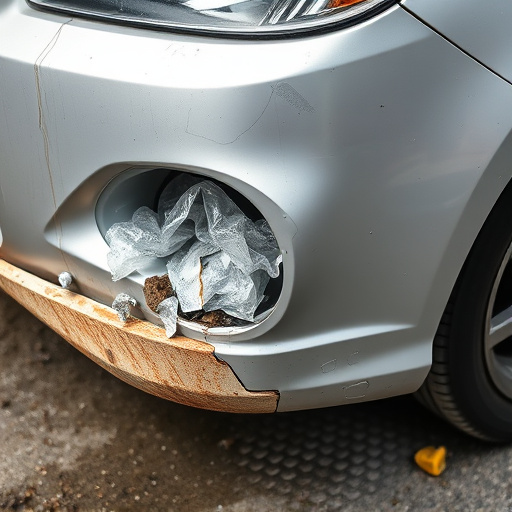 damaged car bumper