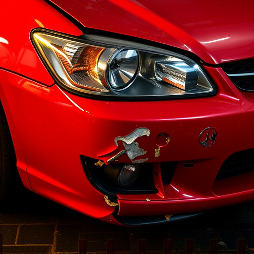damaged car bumper