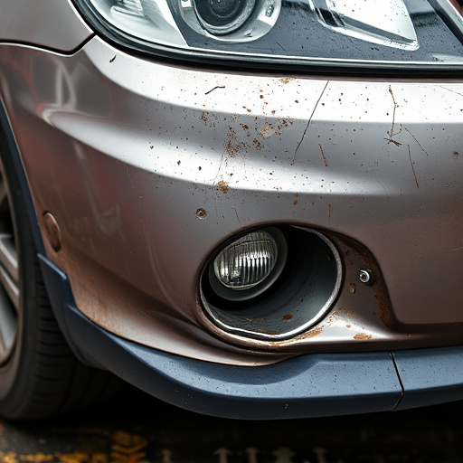 damaged car bumper