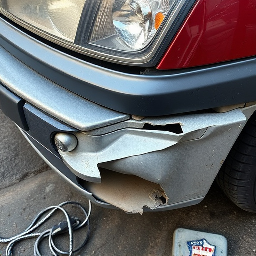 damaged car bumper