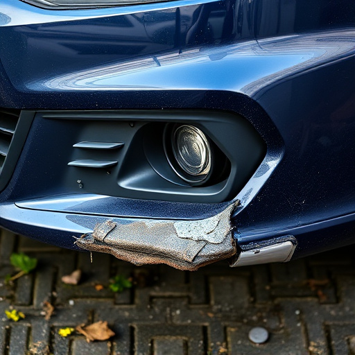 damaged car bumper